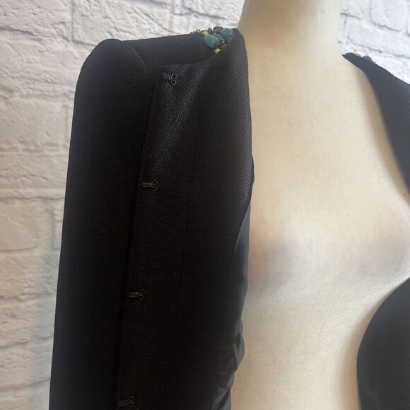 Muse For Boston Proper Beaded Fitted Black Career Blazer NWOT  **Flawed Size 10 - Picture 2 of 8